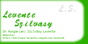 levente szilvasy business card