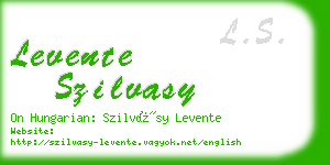 levente szilvasy business card